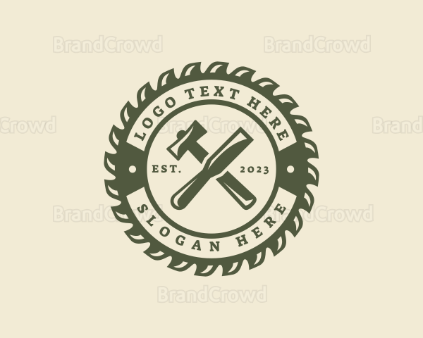 Mallet Chisel Wood Sculptor Logo