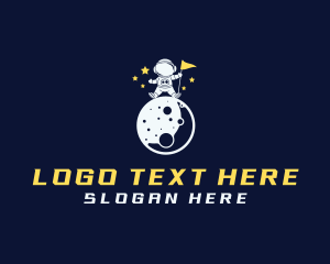 Galaxy - Moon Space Astronaut logo design