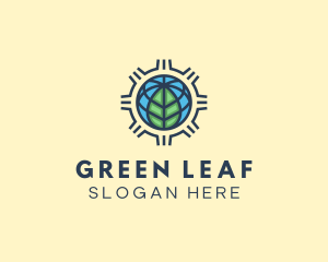 Sustainable Earth Leaf Gear logo design