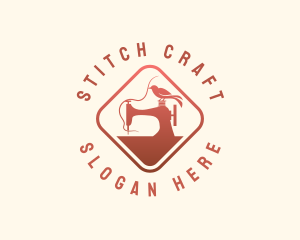 Embroidering - Sewing Machine Bird logo design