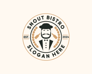 Bistro Bartender Waiter logo design