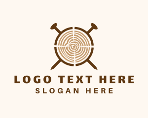 Log - Carpentry Wood Woodworking logo design