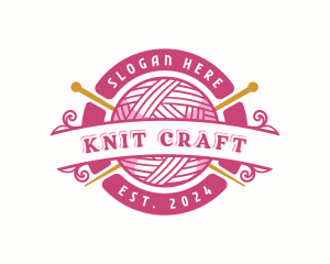 Yarn Knitting Needle logo design