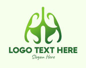 Pulmonology - Green Natural Lungs logo design