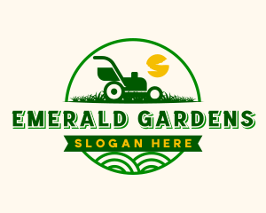 Lawn Mower Gardening logo design