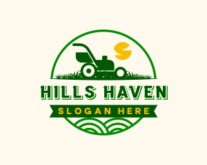 Lawn Mower Gardening logo design