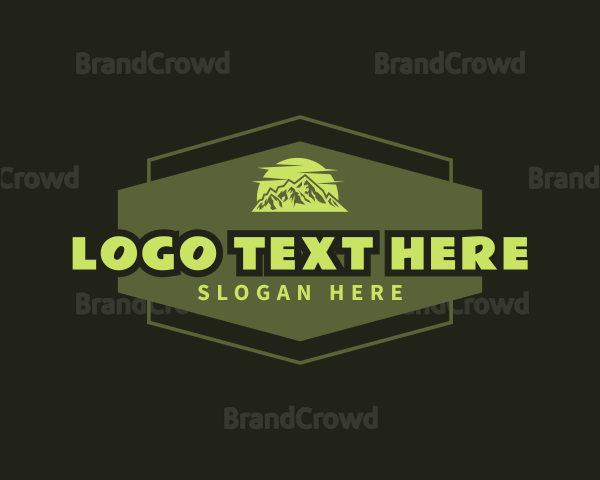 Green Hexagon Mountain Logo