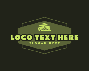 Sherpa - Green Hexagon Mountain logo design