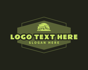 Campgrounds - Green Hexagon Mountain logo design