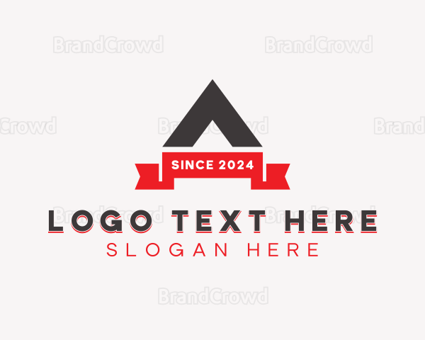 Geometric banner Letter A Logo