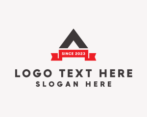 Land Developer - Geometric Letter A Banner logo design