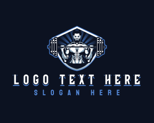 Gym Workout Powerlifting Logo