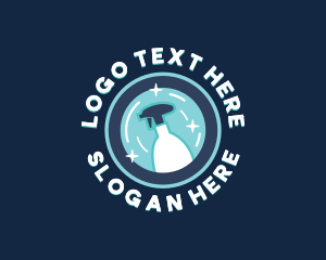 Sanitation - Cleaner Spray Housekeeper logo design