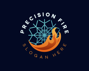 Ice Fire HVAC logo design