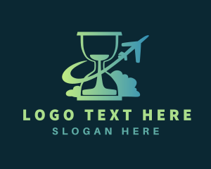 Airline - Airplane Hourglass Time logo design