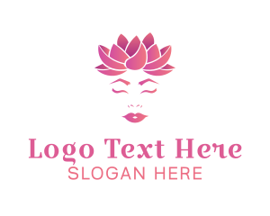 Facial Care - Face Beauty Salon Lotus logo design