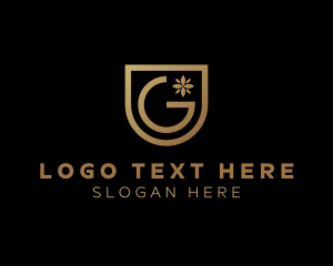 Brand - Shield Flower Letter G logo design