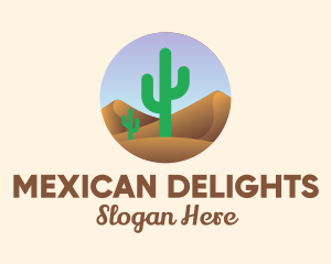 Mexico - Cactus Desert Sand Dunes logo design