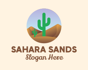 Sahara - Cactus Desert Sand Dunes logo design