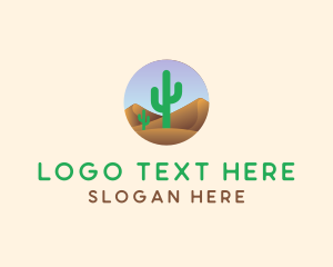 Sand Dune - Cactus Desert Sand Dunes logo design