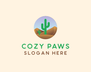 Cactus Desert Sand Dunes logo design