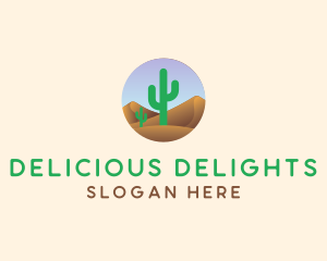 Cactus Desert Sand Dunes logo design