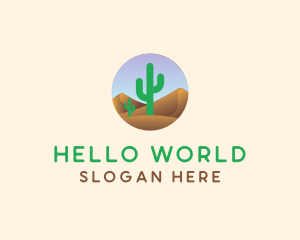 Cactus Desert Sand Dunes logo design