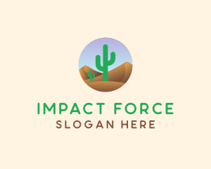 Cactus Desert Sand Dunes logo design