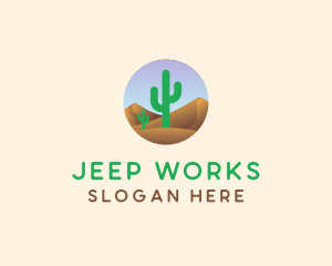 Cactus Desert Sand Dunes logo design