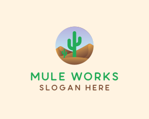 Cactus Desert Sand Dunes logo design