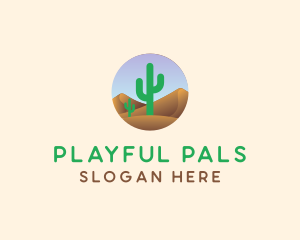 Cactus Desert Sand Dunes logo design