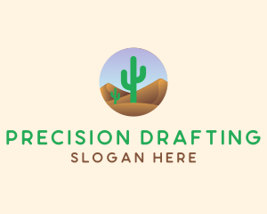 Cactus Desert Sand Dunes logo design