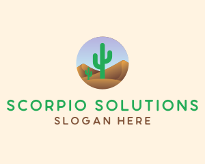 Cactus Desert Sand Dunes logo design