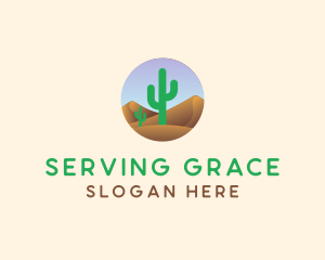 Cactus Desert Sand Dunes logo design