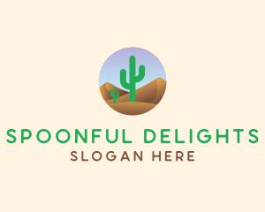 Cactus Desert Sand Dunes logo design