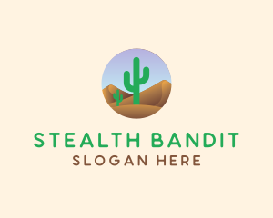 Cactus Desert Sand Dunes logo design