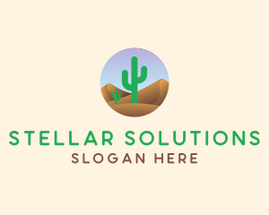 Cactus Desert Sand Dunes logo design