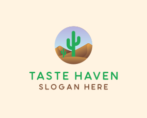 Cactus Desert Sand Dunes logo design