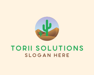 Cactus Desert Sand Dunes logo design