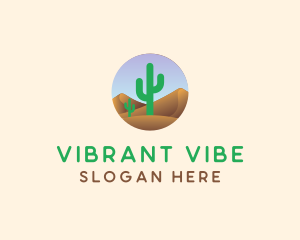 Cactus Desert Sand Dunes logo design