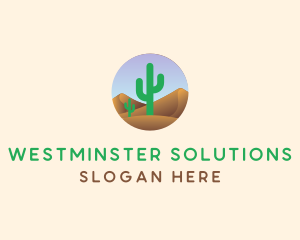 Cactus Desert Sand Dunes logo design