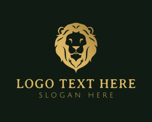 Animal - Gold Lion Head logo design