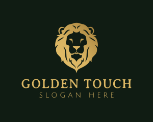 Gold Lion Head logo design