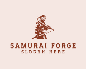 Sword Ninja Samurai logo design