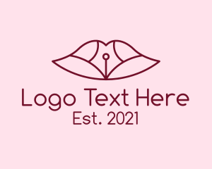 Pen - Lips Beauty Blogger logo design