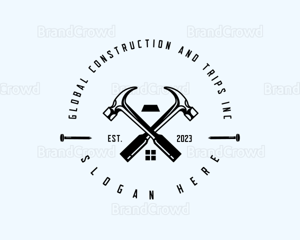 Carpentry Hardware Hammer Logo