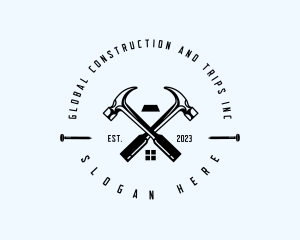 Carpentry Hardware Hammer Logo