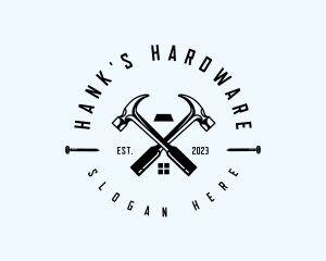 Carpentry Hardware Hammer logo design