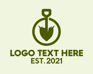 Garden Tool - Green Shovel Lawn Service logo design