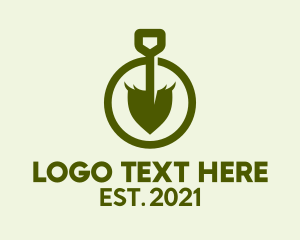 Leaf - Green Shovel Lawn Service logo design